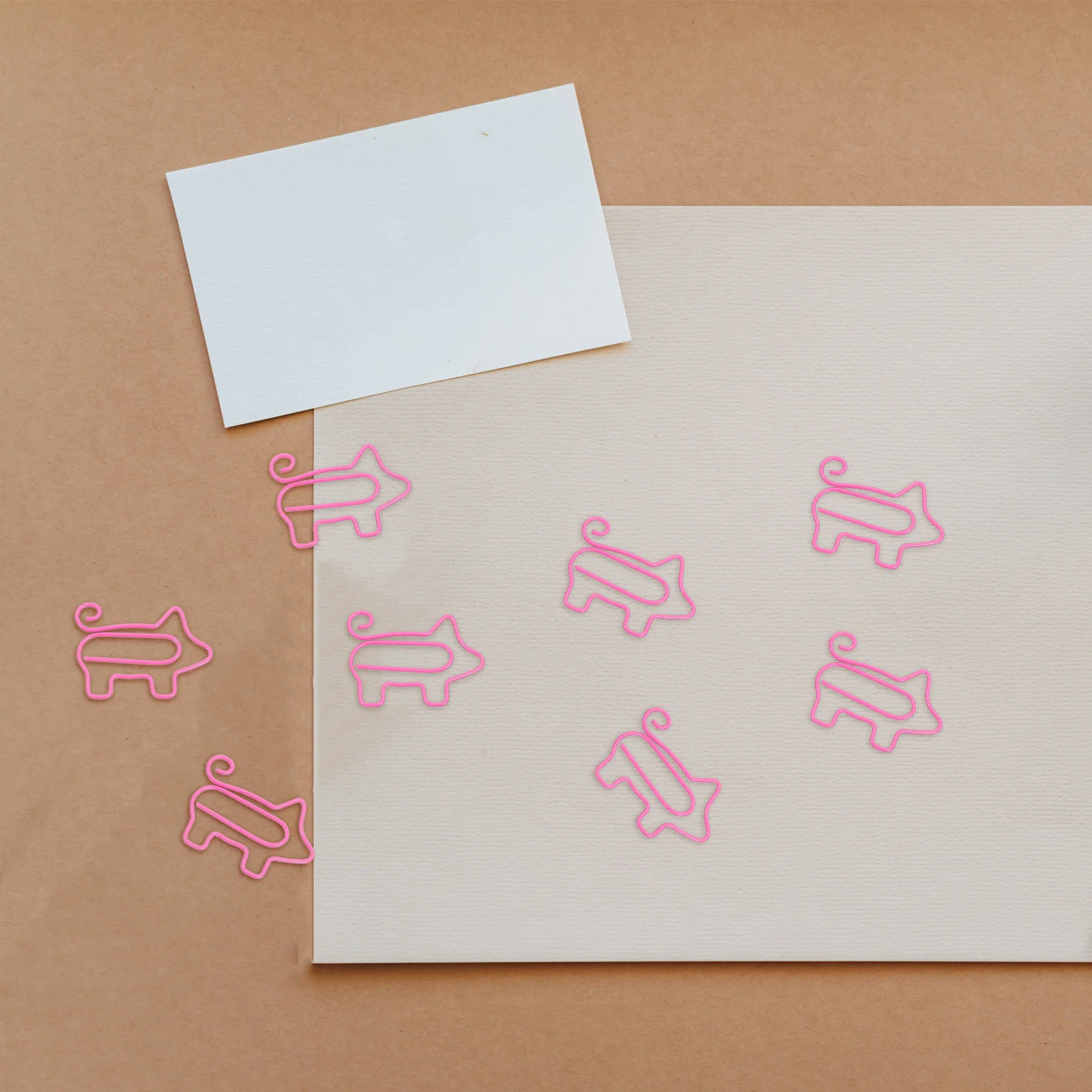 

50pcs Pig Shaped Paper Clips Metal Colorful Office School Supplies Files Holder For Home Stationery Use Pink