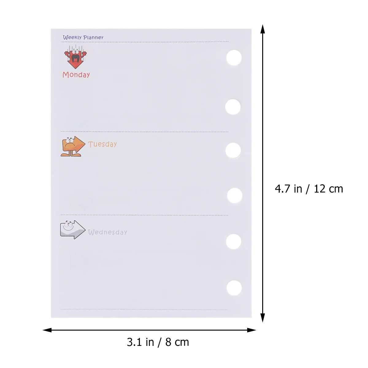 

3Pcs A7 Loose-Leaf Refill Paper 6 Hole Replacement Core Sheets Notebook Planner Loose Leaf for School Store