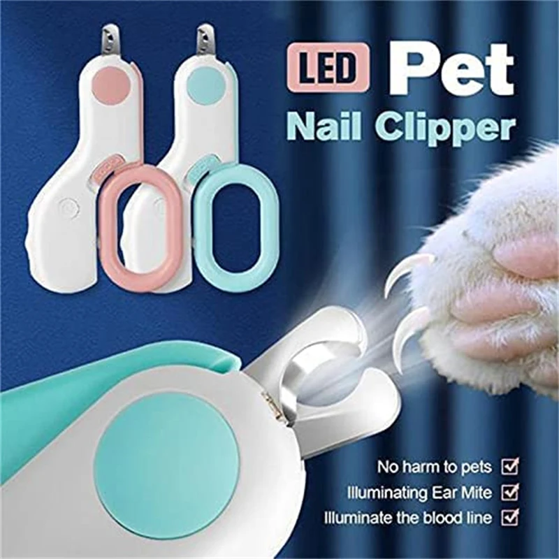 Professional Cat Nail Clipper Cat Cutter With LED Light Pet Nail Clipper for Dog Grooming Claw Scissors Care Tools Pet Products