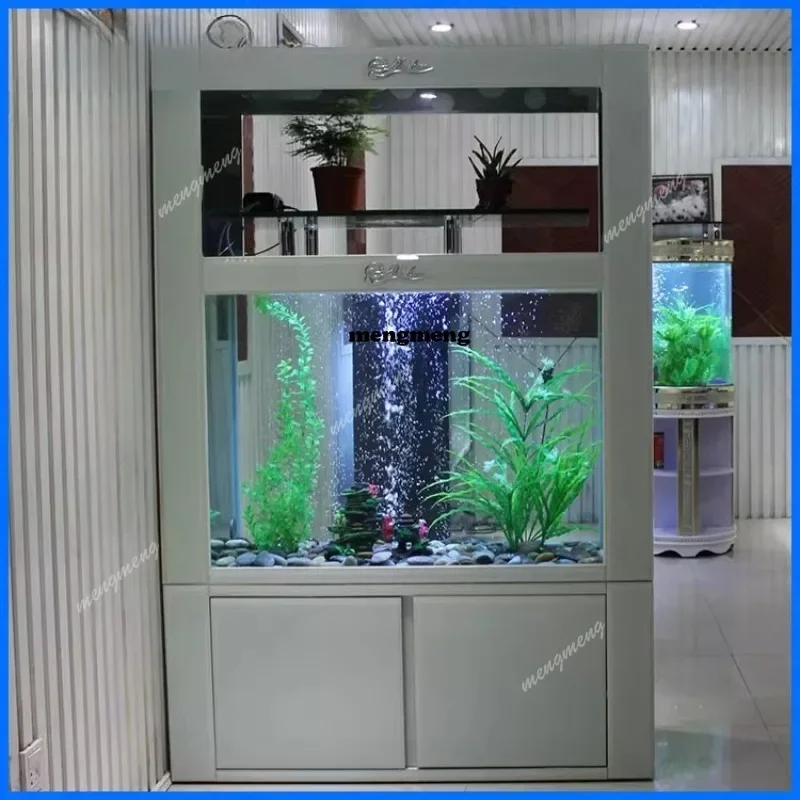 

M138 Rectangle large wine cabinet screen ecological fish tank aquarium medium ultra-white glass bottom filter