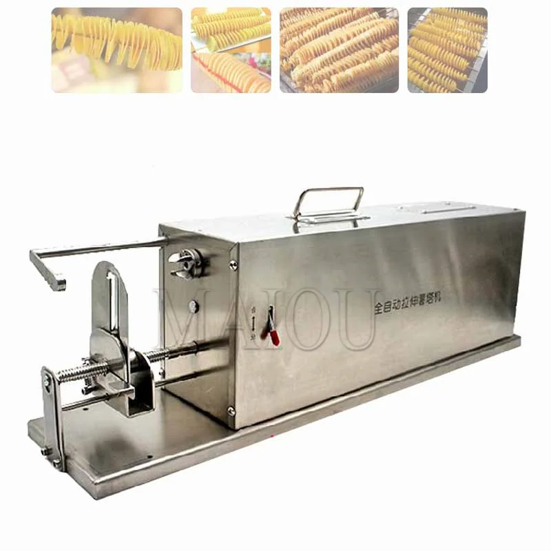 Electric Spiral Potato Cutting Machine Chips Machine Potato Chip String Rotate Potato Tower Twister Potato Machine