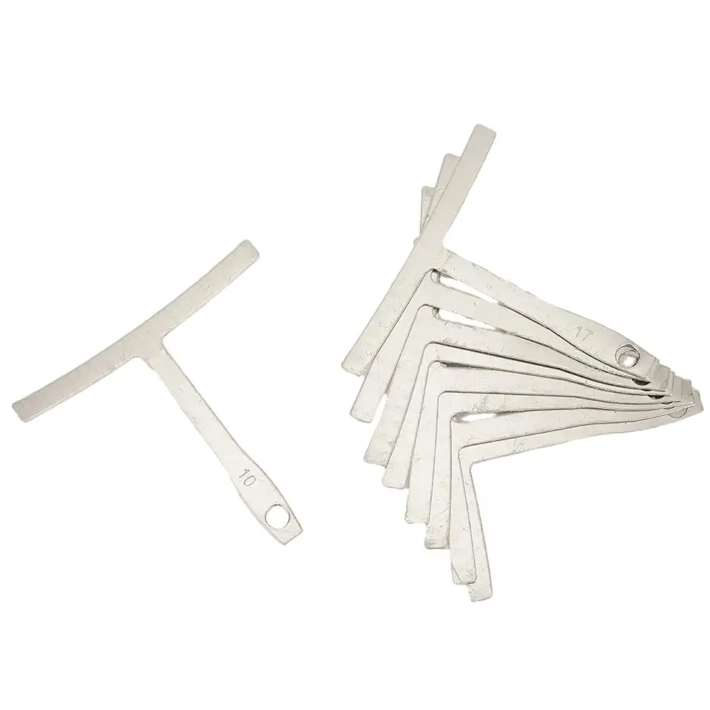 9Pcs Guitar Under String Radius Gauge Stainless Steel T Shape Builder Luthier Tools Understring Radius Gauge Guitar Parts