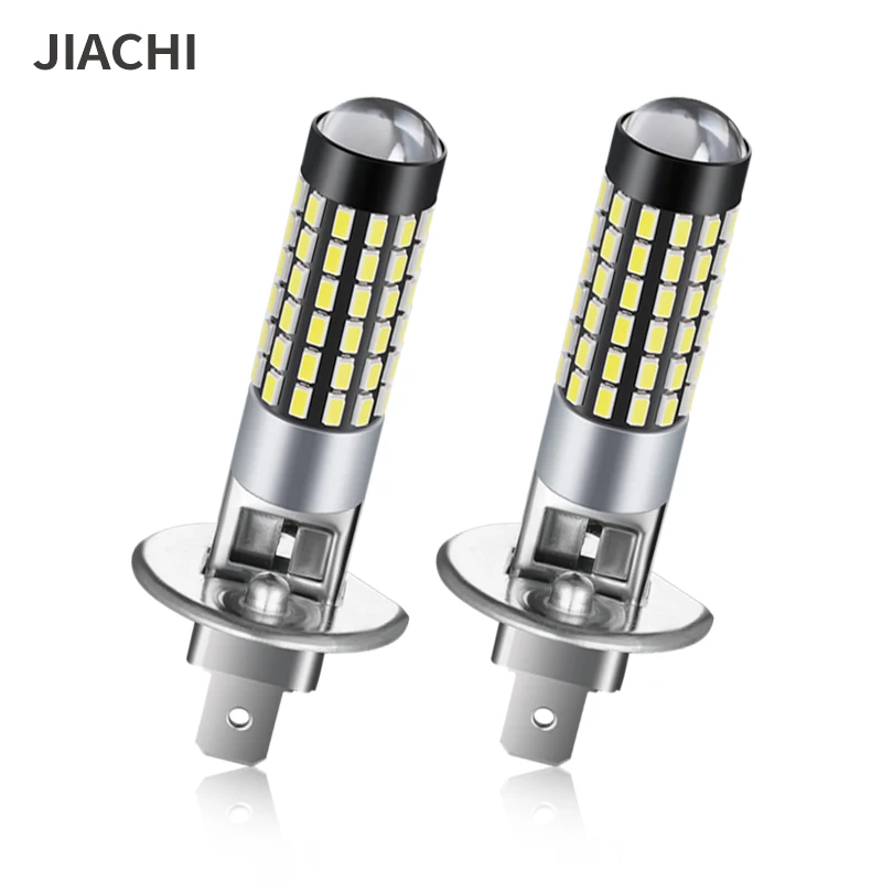 JIACHI Super Bright 2PCS H1 H3 Auto Led Bulbs Fog Lamp Exterior Replacement Light 6000K 3014Chip 78SMD Car Daytime Running White