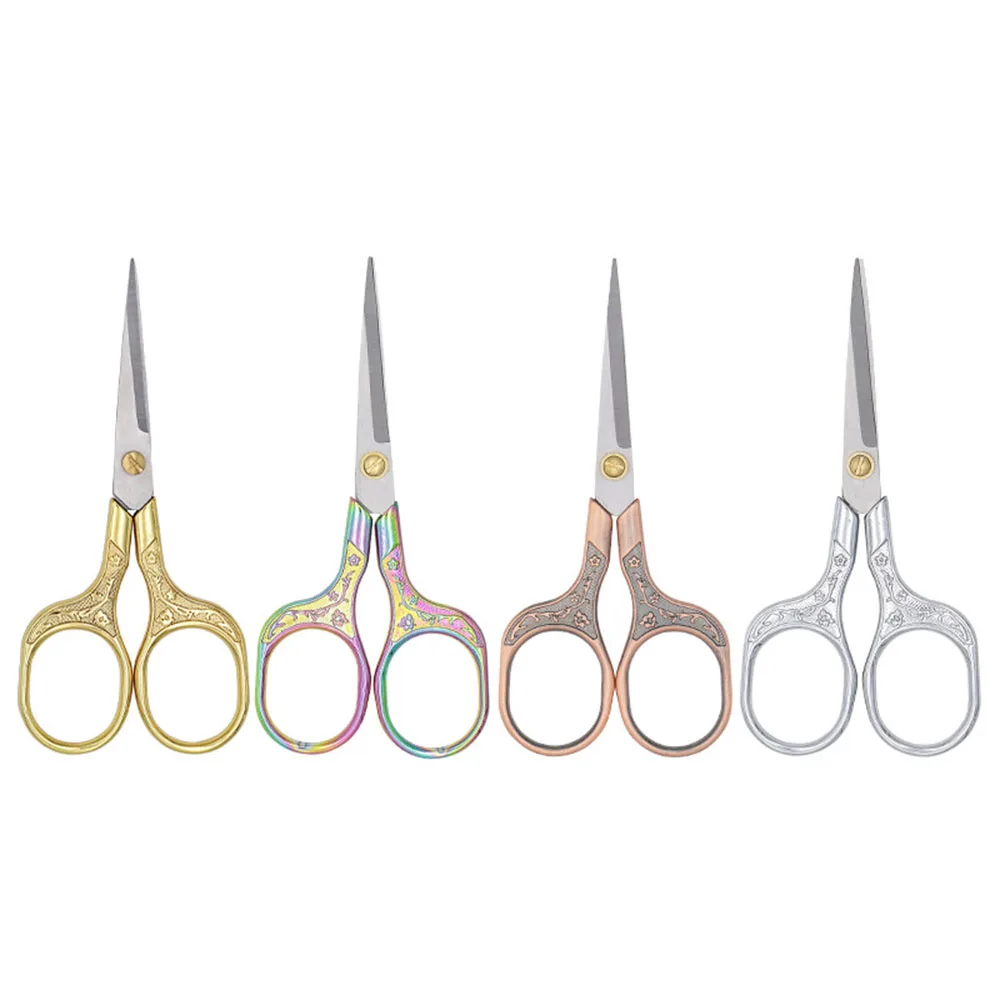 Sharp Stainless Steel Scissors Printing Pink Mini DIY Craft Scissors Fabric Cutting Professional Sewing Scissors Office Supplies