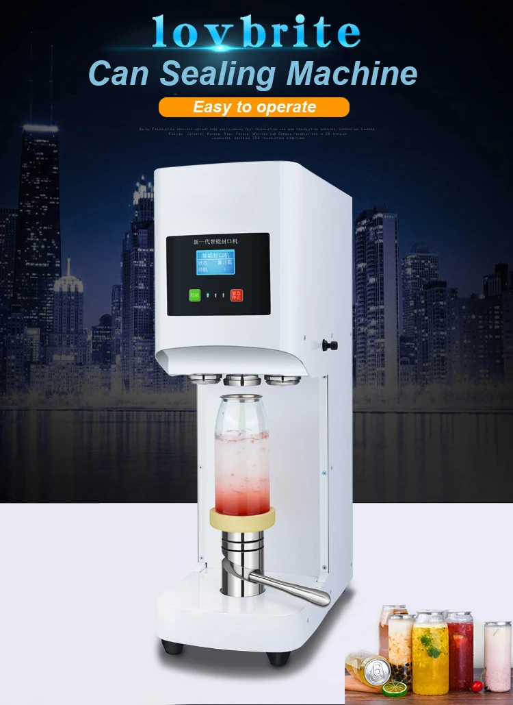 Commercial Manual Cup Machine Can Sealer Machine Plastic Beverage Food Packaging Electric Aluminum 52mm High Efficiency