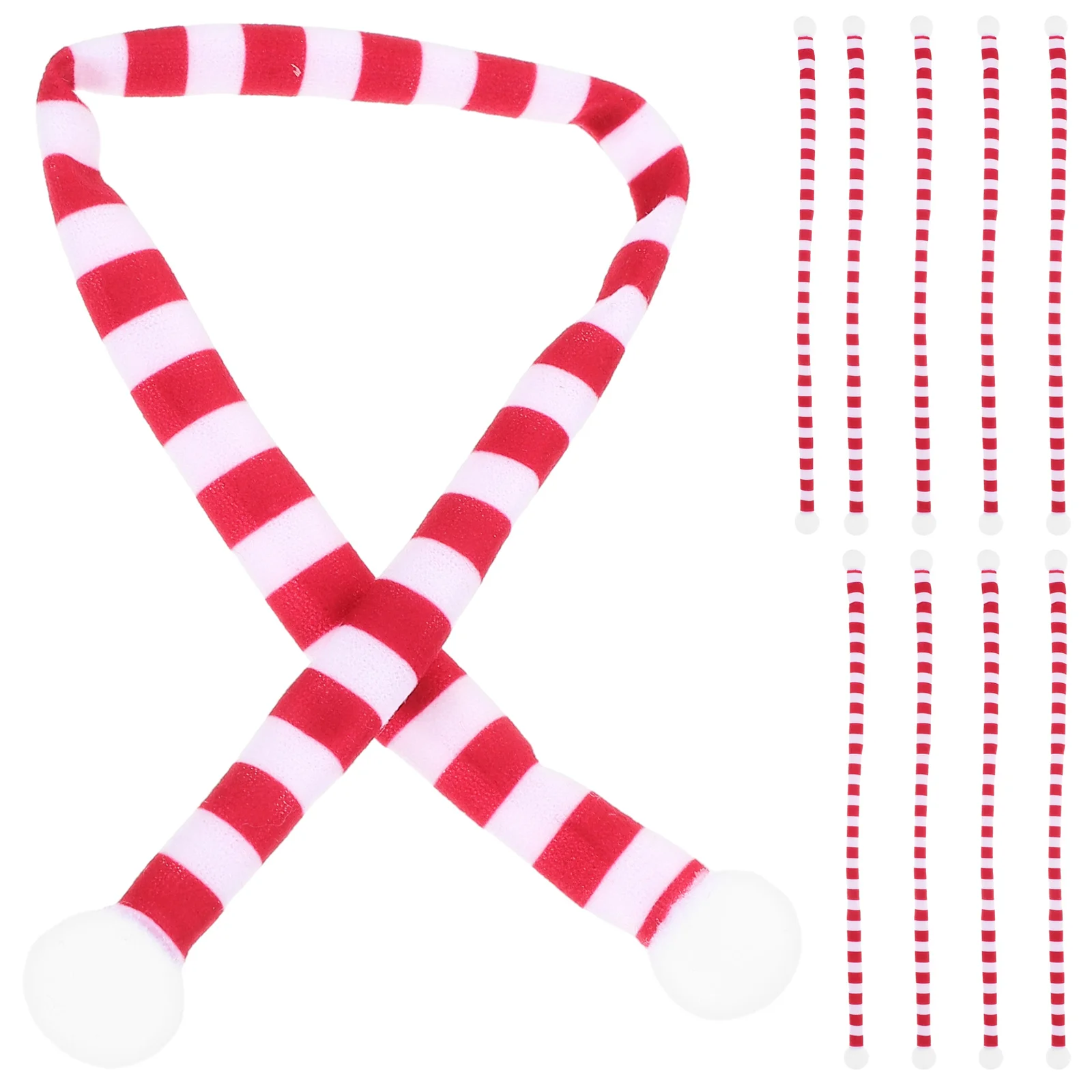 

10Pcs Christmas Decoration Scarf Easy to Use for Bottle Decoration Party Favor Craft Scene Enhancer Mini Scarf