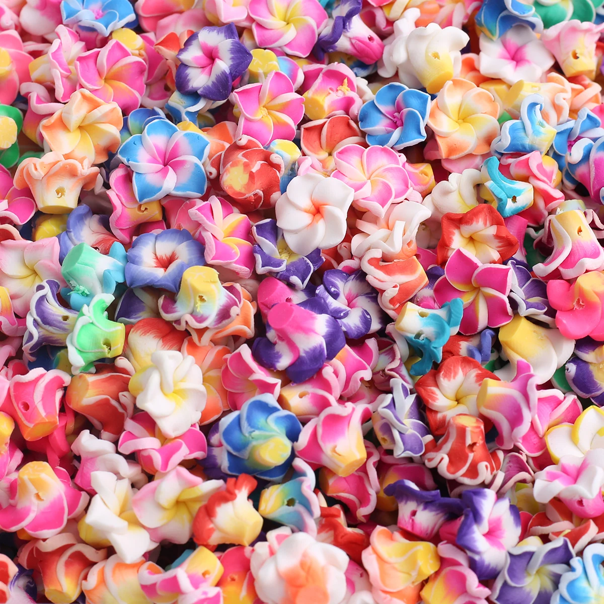 50pcs 12mm-15mm Mixed Soft Clay Flower Beads Pastel Clay Beads Suitable For DIY Bracelets Necklaces Earrings Jewelry Chains