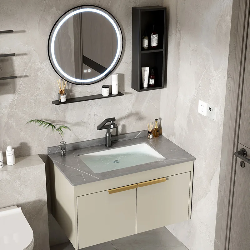 Rock slab bathroom cabinet combination face wash basin ceramic integrated bathroom wash table pool basin bathroom