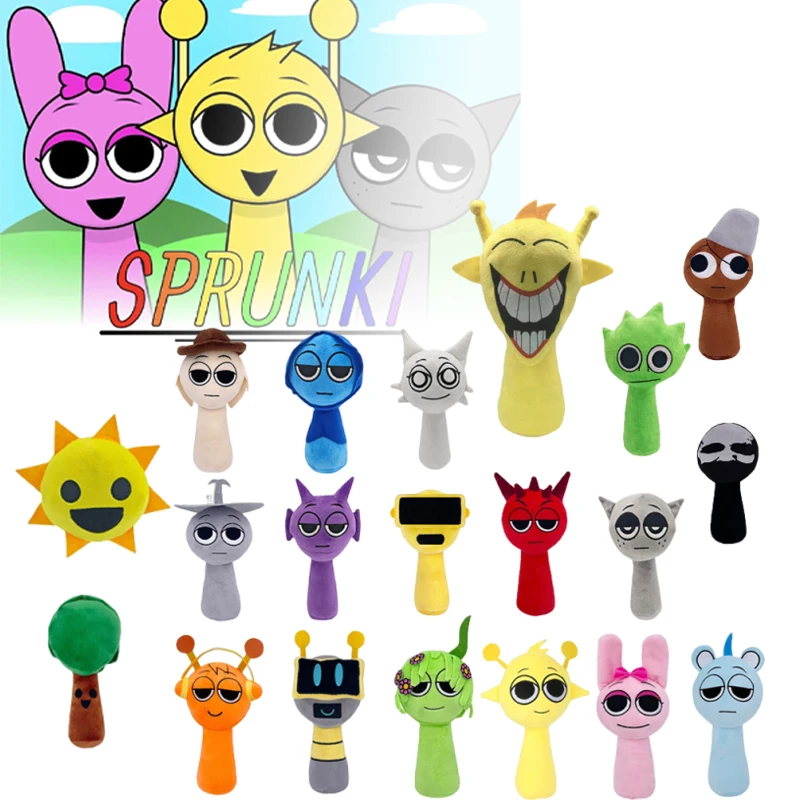 25cm Sprunki pluszowe Incredibox gra pluszowa Kawaii wypchana poduszka miękkie lalki kolekcja dekoracja pokoju prezent na boże narodzenie zabawka dla dzieci