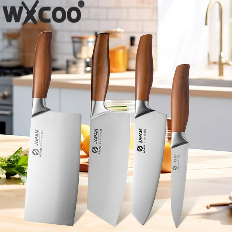 WXCOO Professionelles japanisches Küchenmesser, Obstschäler, Allzweckmesser, Fischfiletmesser aus Edelstahl, Fleischbeil, Kochwerkzeug
