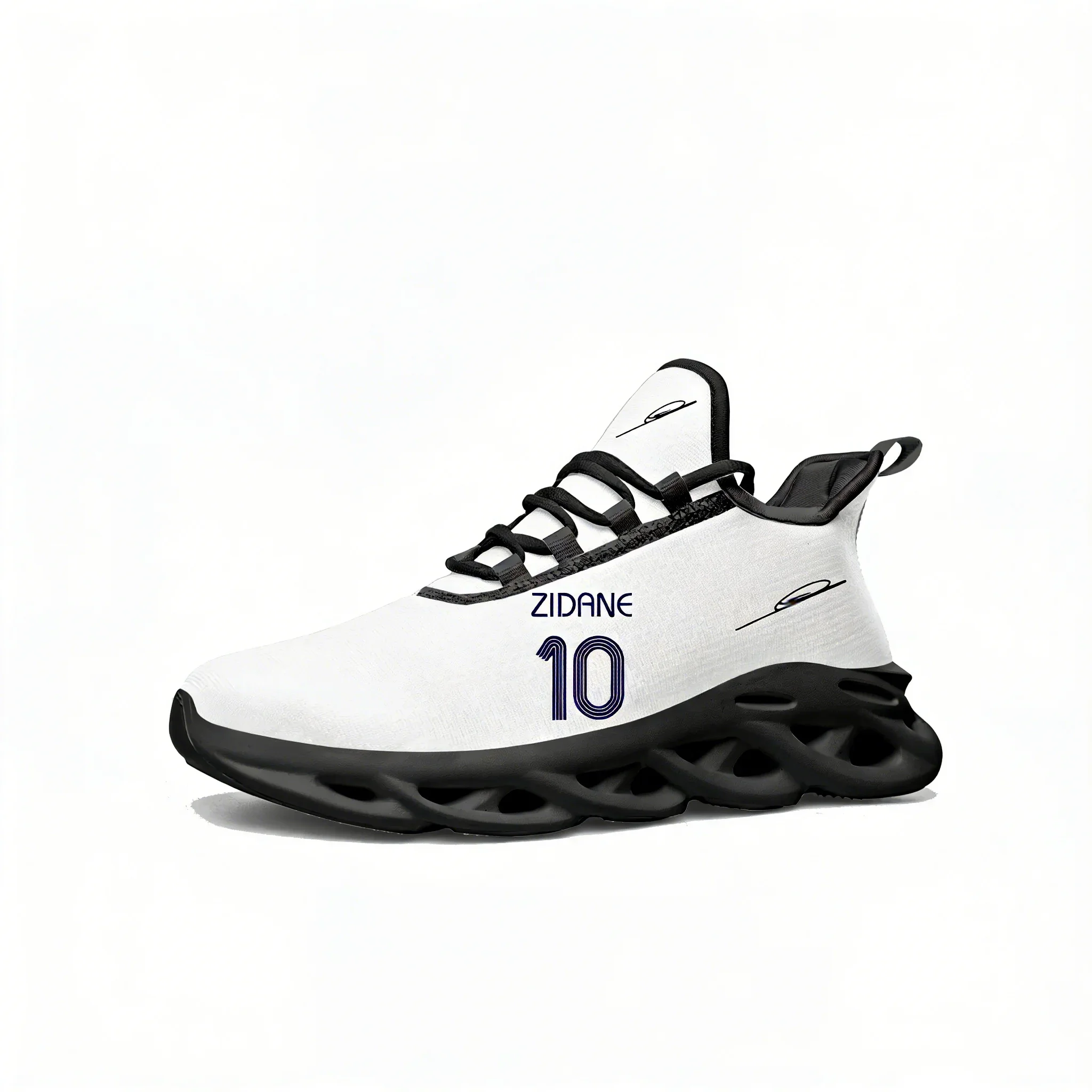 

Zidane No.10 Running Sneakers Mens Womens Sports Shoes France Soccer Star Sneaker Lace Up Mesh Footwear Tailor Made Shoe Black