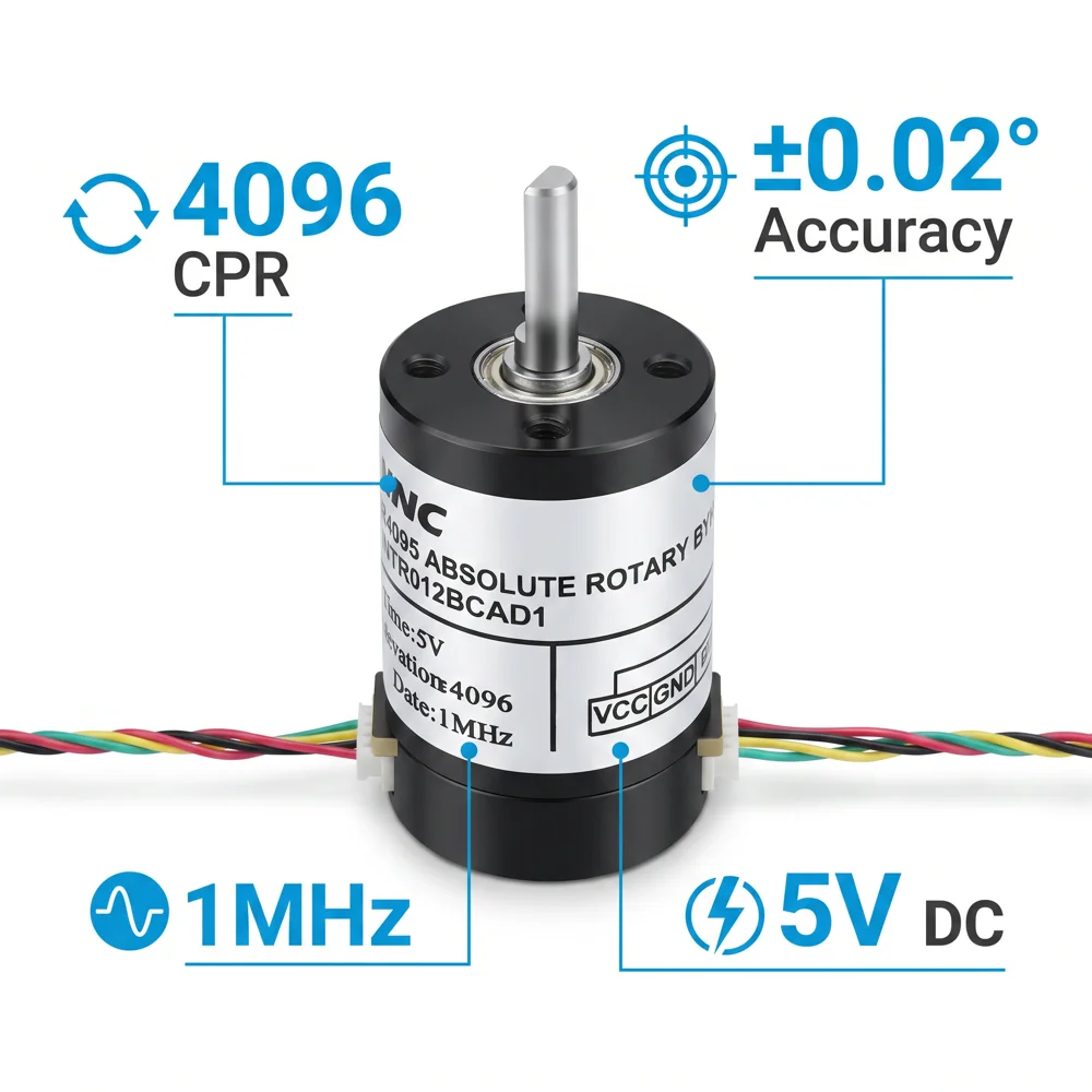 ES15S03R012BSAD1 12-bit 4096PPR Magnetic Single Turn TMR Encoder RS485 High Precision for Industrial Automation