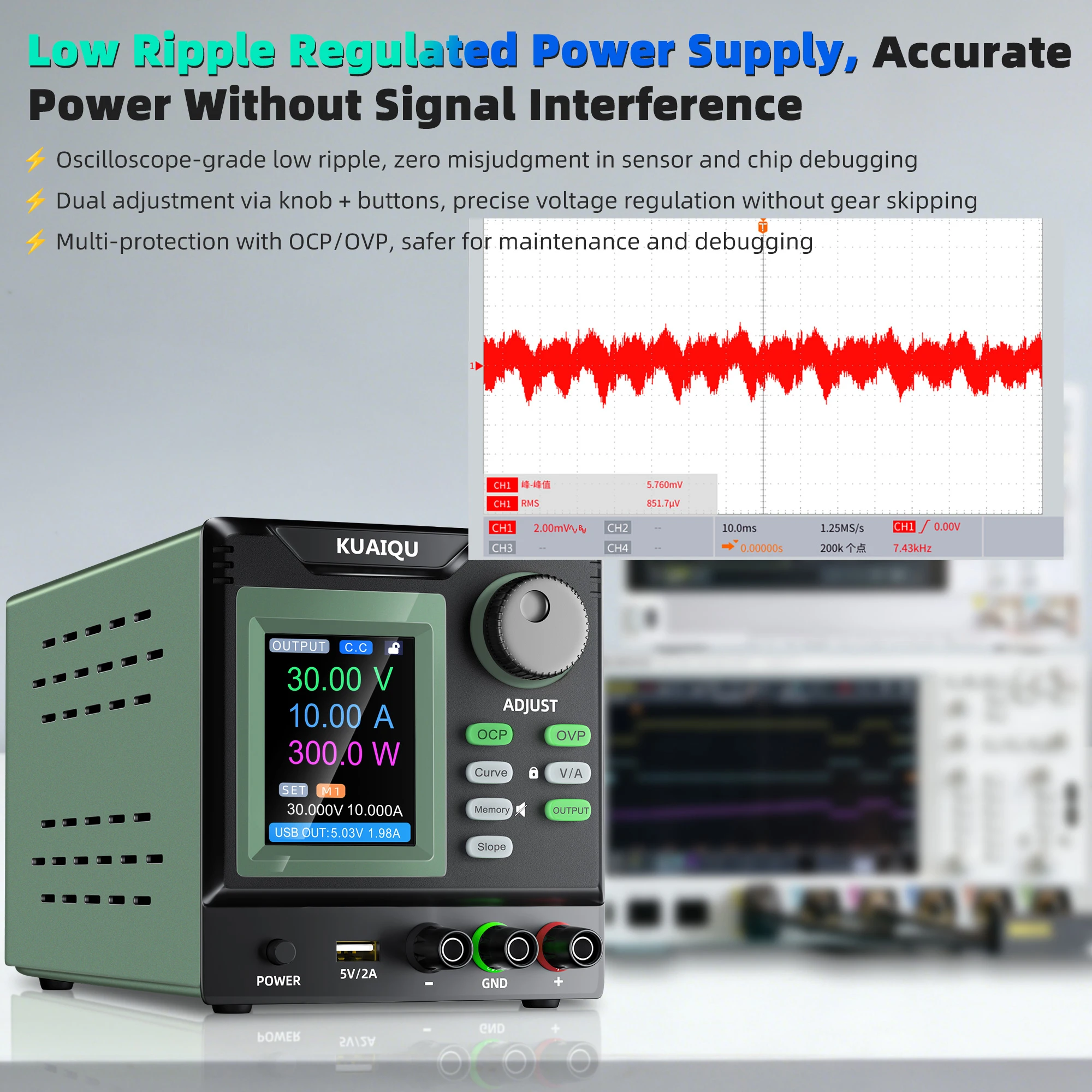 KUAIQU SPPS-D603X-R Programmab - Linear Lab Power Supply Adjustable recension och pris