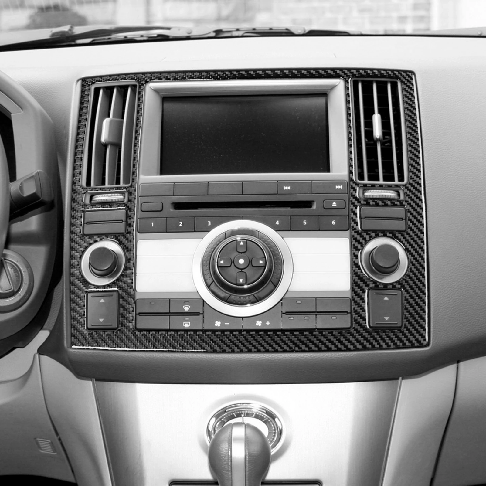 For Infiniti FX35 FX45 S50 2006-2008 Carbon Fiber Central Control AC Air Vent Radio CD Panel Trim Cover Car Accessories Sticker