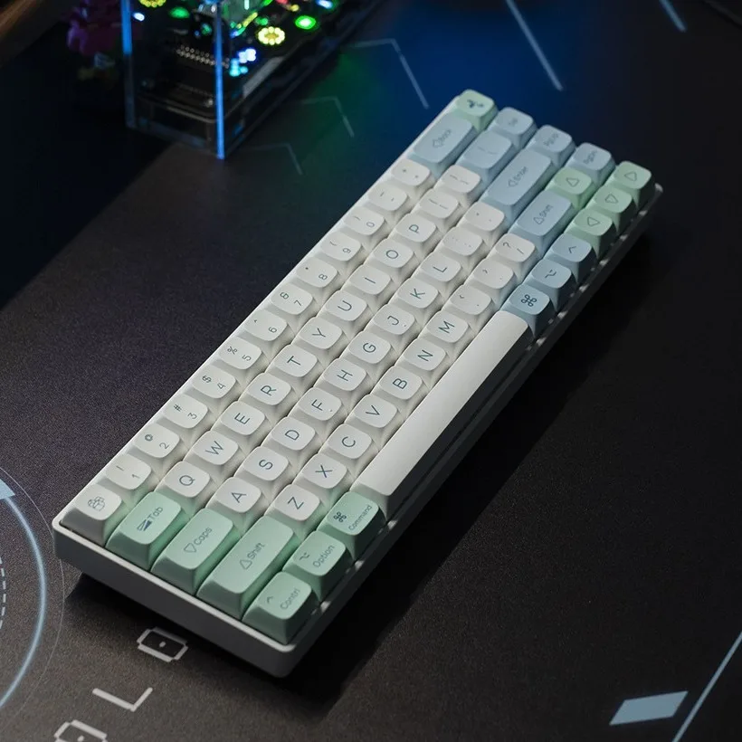 

Ice Crystal Mint Lime Theme Keycaps XDA Keycaps PBT Hot Sublimation Adaptation MAC and WIN Small Full Set Keycaps