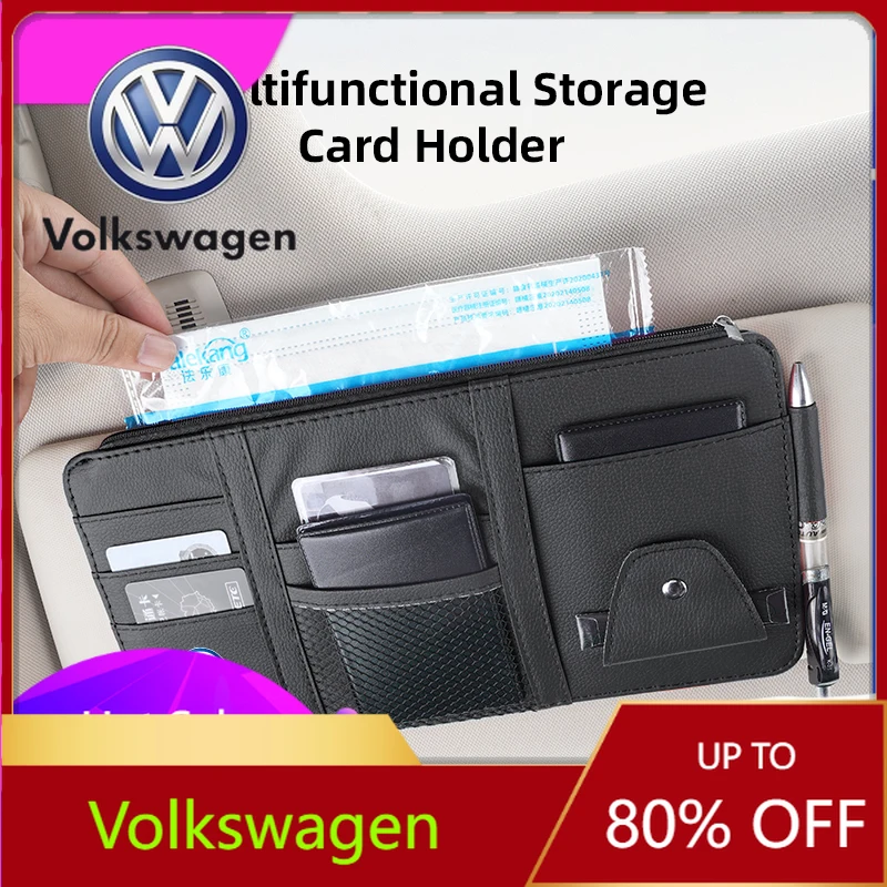 

Наклейка на автомобиль для VW Volkswagen Jetta MK5 Golf, кожаный чехол из ПУ для хранения билетов и карт на солнцезащитный козырек, аксессуары для Volkswagen GTI Sci