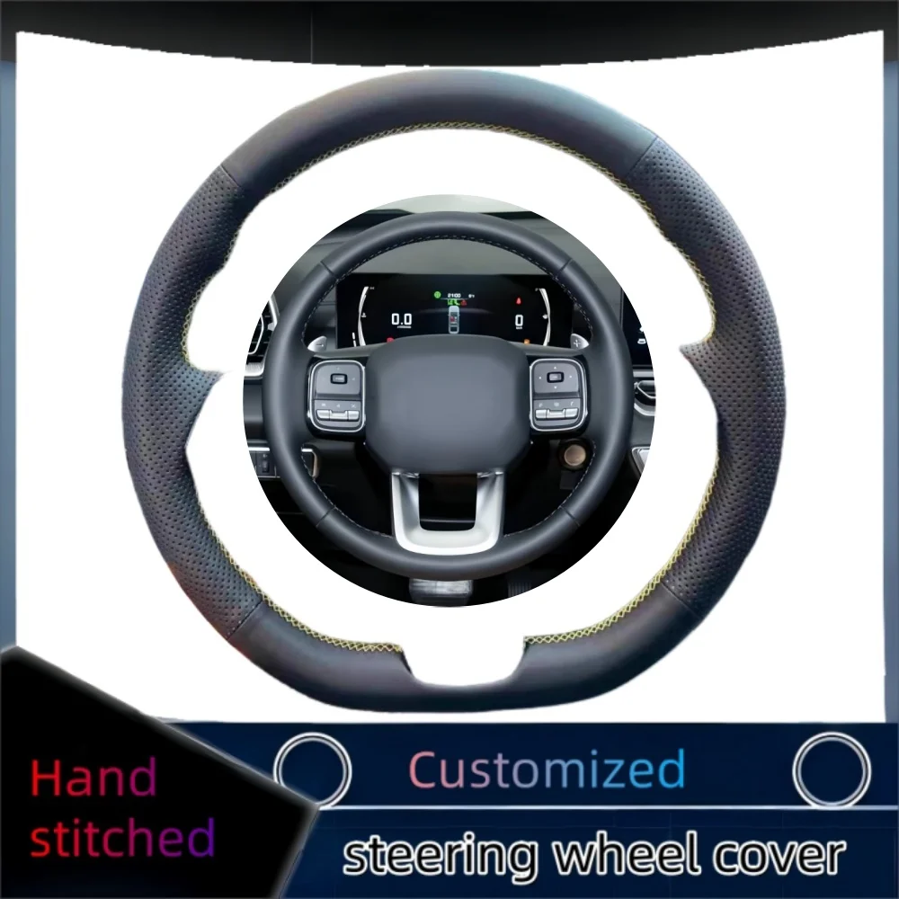 

Braid Car Steering Wheel Cover Wrap Hand Sewing Microfiber Leather For Haval H5 2024 2025 Automotive Interior Accessories