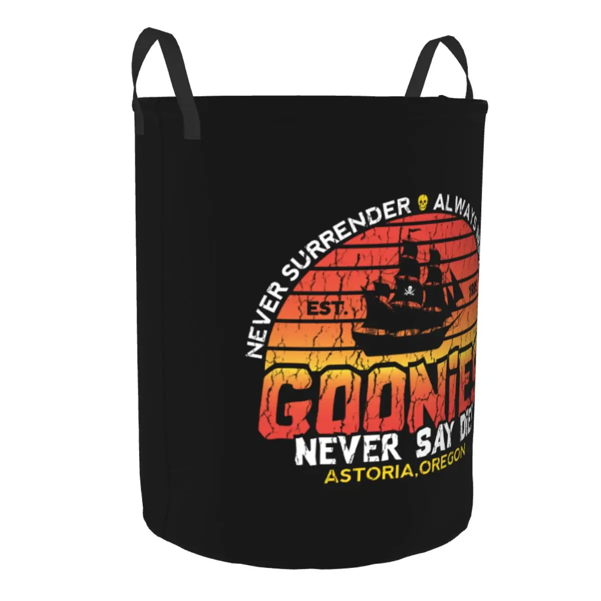 The Goonies Laundry Basket Collapsible Never Say Die Sloth Chunk Fratelli Skull Pirate Clothing Hamper Toy Organizer Storage Bin