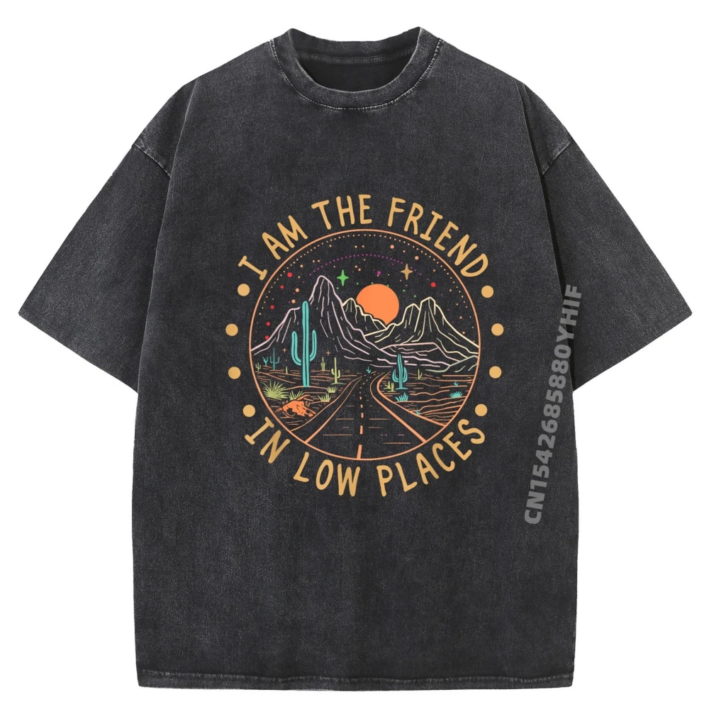 

I Am The Friend In Low Places Deserts Cactus Road Vintage Washed T Shirt Men Adult Mens Designer Clothes Birthday Gift