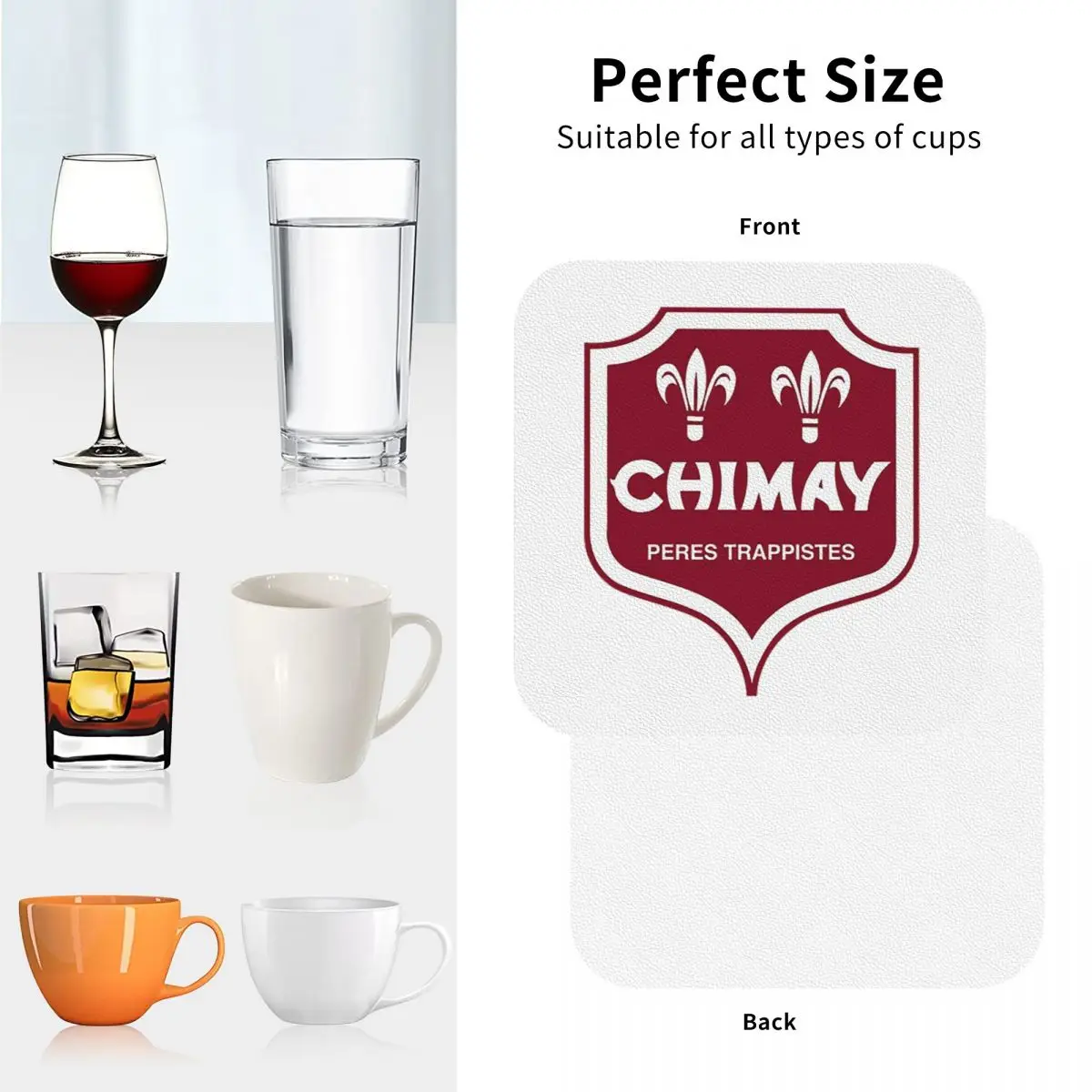 Chimay Coasters Kitchen Placemats Waterproof Insulation Cup Coffee Mats For Decor Home Tableware Pads Set of 4 - view 5