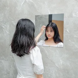 Rectangle Self Adhesive Silver Acrylic Mirror,Non Glass Safety Mirror for Classroom Baby Kids Playroom Home Wall Decor