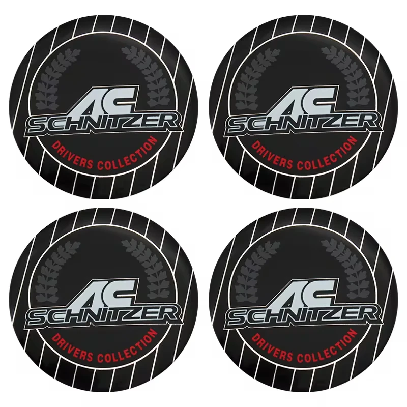 4PCS 56MM 60MM AC SCHNITZER Emblem Wheel Center Hub Cap Car Rims Dust-proof Cover Hubcaps Sticker For M3 M5 E34 60 E46 E39 X3 X5