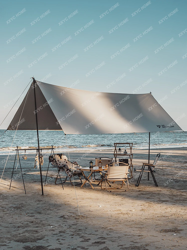 

Tent Outdoor Camping Portable Sunshade Silver Pastebrushing Vinyl Sun Protective Rainproof Pergola