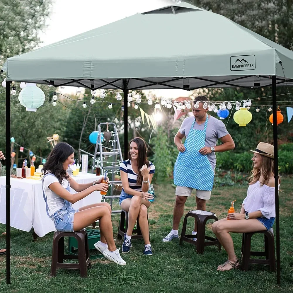 10x10 Pop Up Commercial Canopy Tent - Waterproof & Portable Outdoor Shade with Adjustable Legs Air Vent Carry Bag & Sandbags