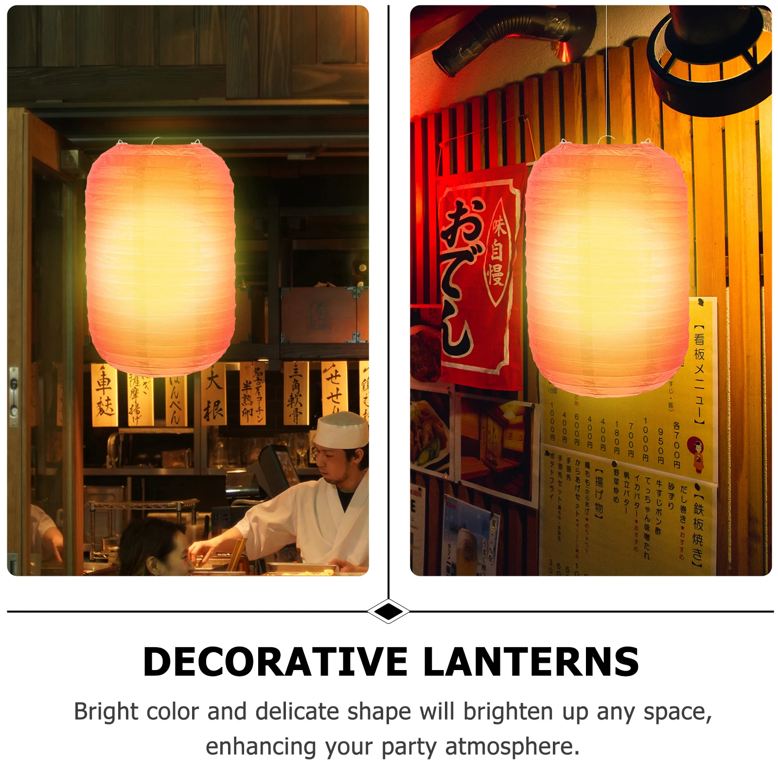 

2pcs Japanese Style Decorative Paper Lantern For Restaurant Outdoor Home Hanging Light Party Festival Decoration