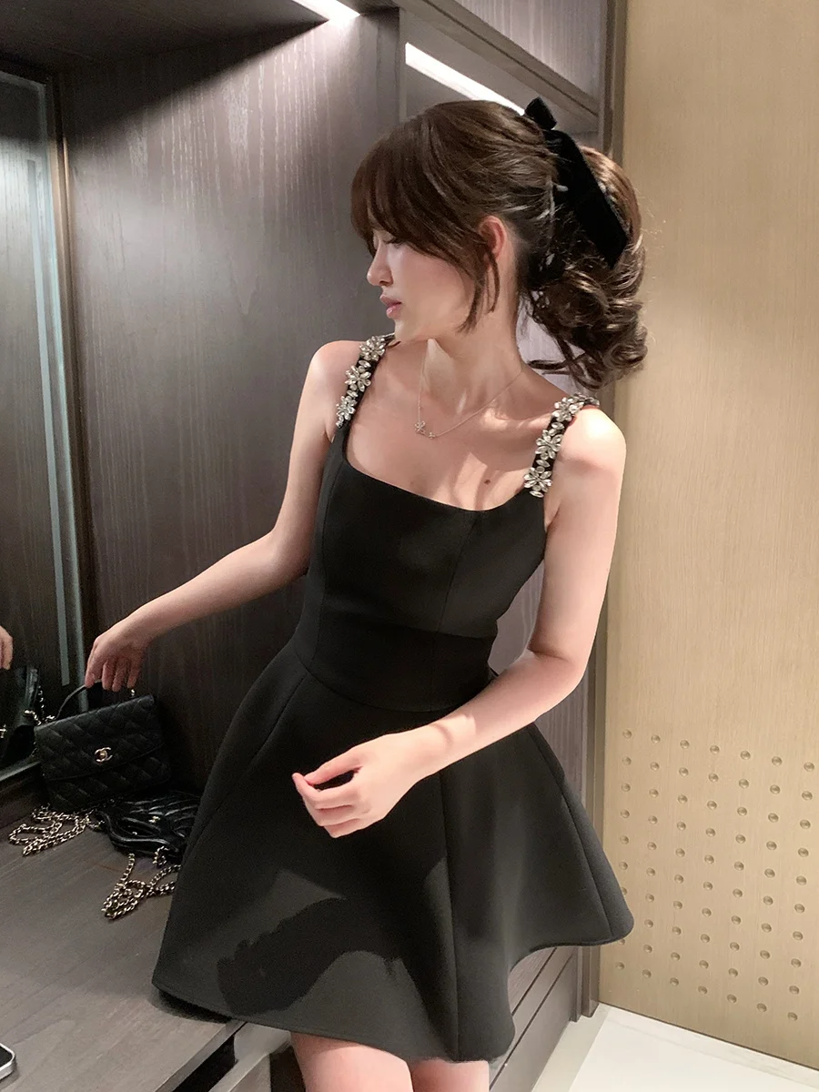 

CallmeEar Diamond Skirt Design Sensation Slimming Strap Dr Little Bla Dr Women's Faion Casual Nylon Material A-Line...