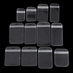 50pcs/Lot Transparent Plastic Jewelry Package Bags with Hang Hole Thicken Self Sealing Anti-Oxidation Necklace Storage OPP Bags