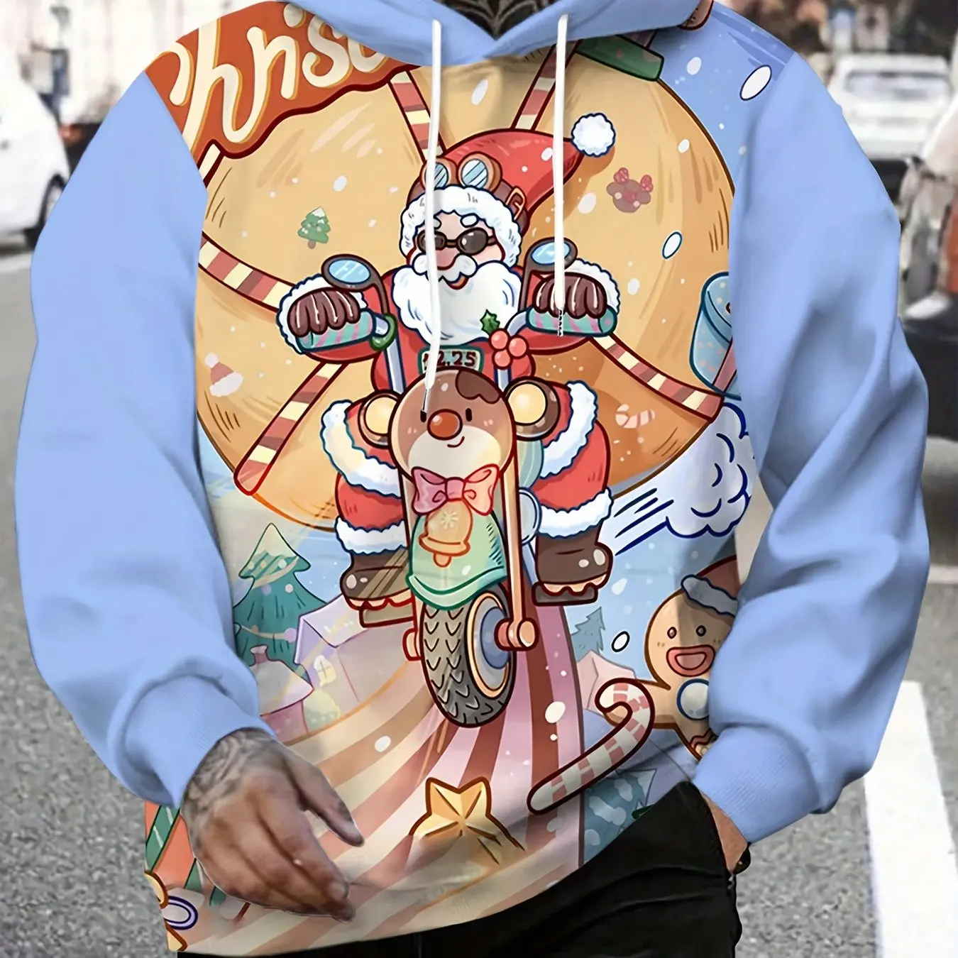 

Autumn Winter Christmas Elements Hoodies For Men Fashion Cool Outdoor Street Hip Hop Top Loose Casual Festival Party Y2k Clothes