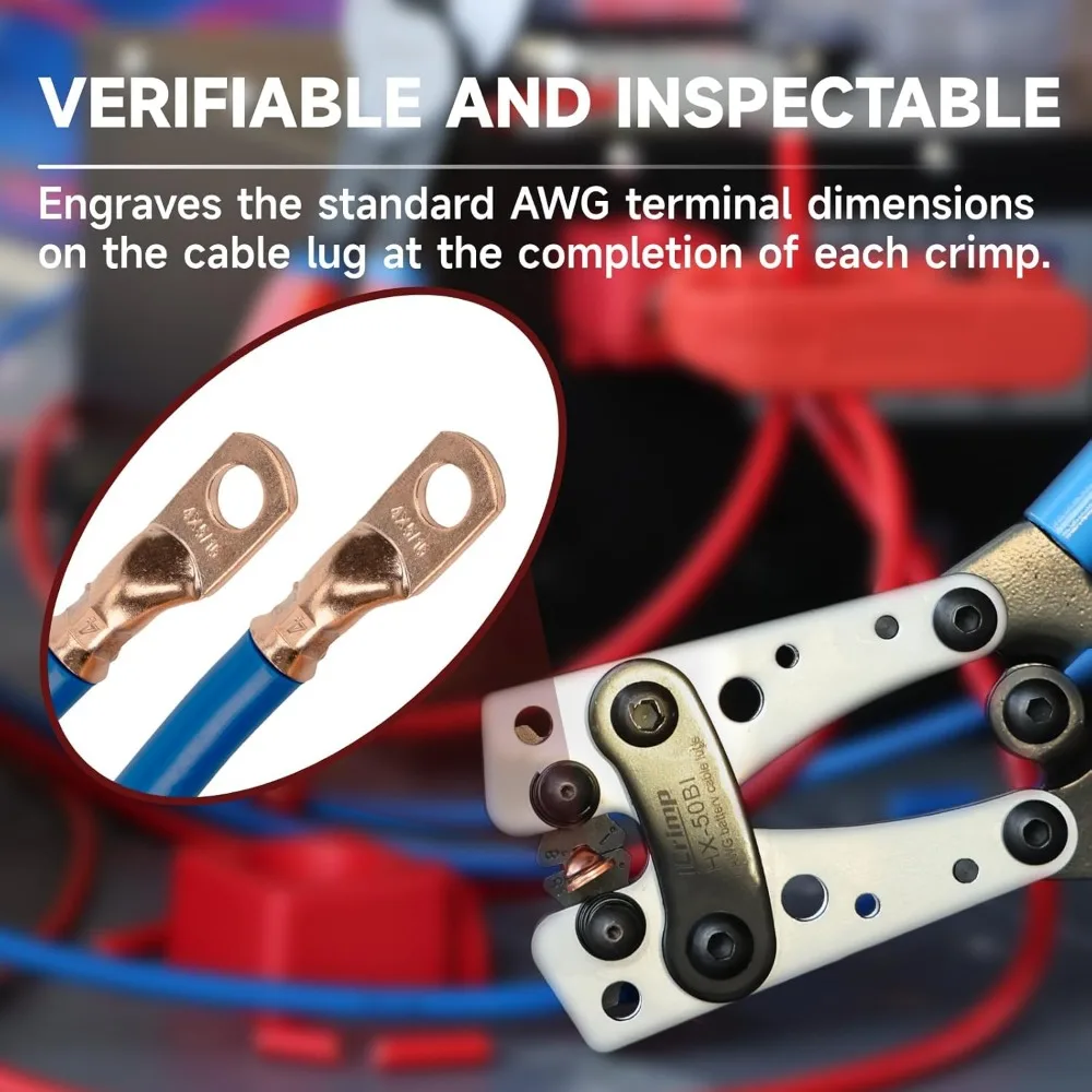 طقم مكشكش كابل البطارية مع متجرد و24 عروة نحاسية و10 أنابيب انكماش حراري لـ AWG 8-1/0 #5