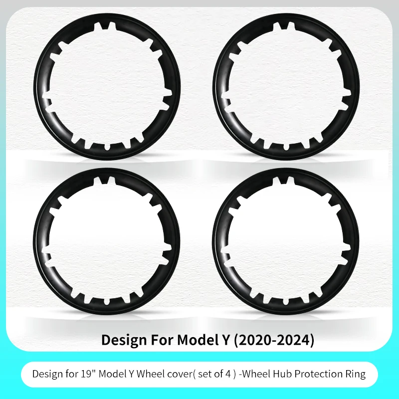 TSLLUG 4 stuks ontwerp voor Tesla Model Y 2020-2024 19-inch beschermende wieldoppen 17e velgbeschermer accessoires voor Tesla