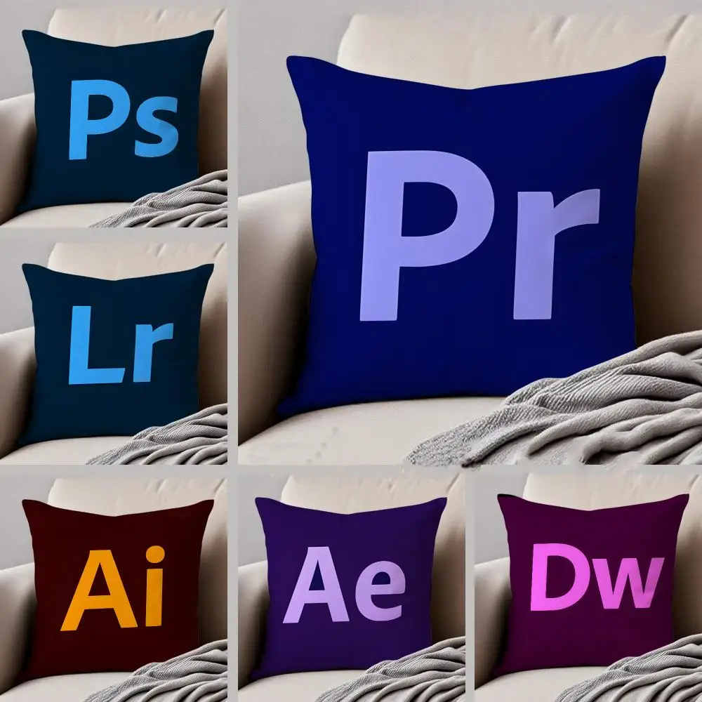 Software company Adobe Cushion Cover Throw Pillow Cover Hidden Button Durable Polyester Chair Cushion