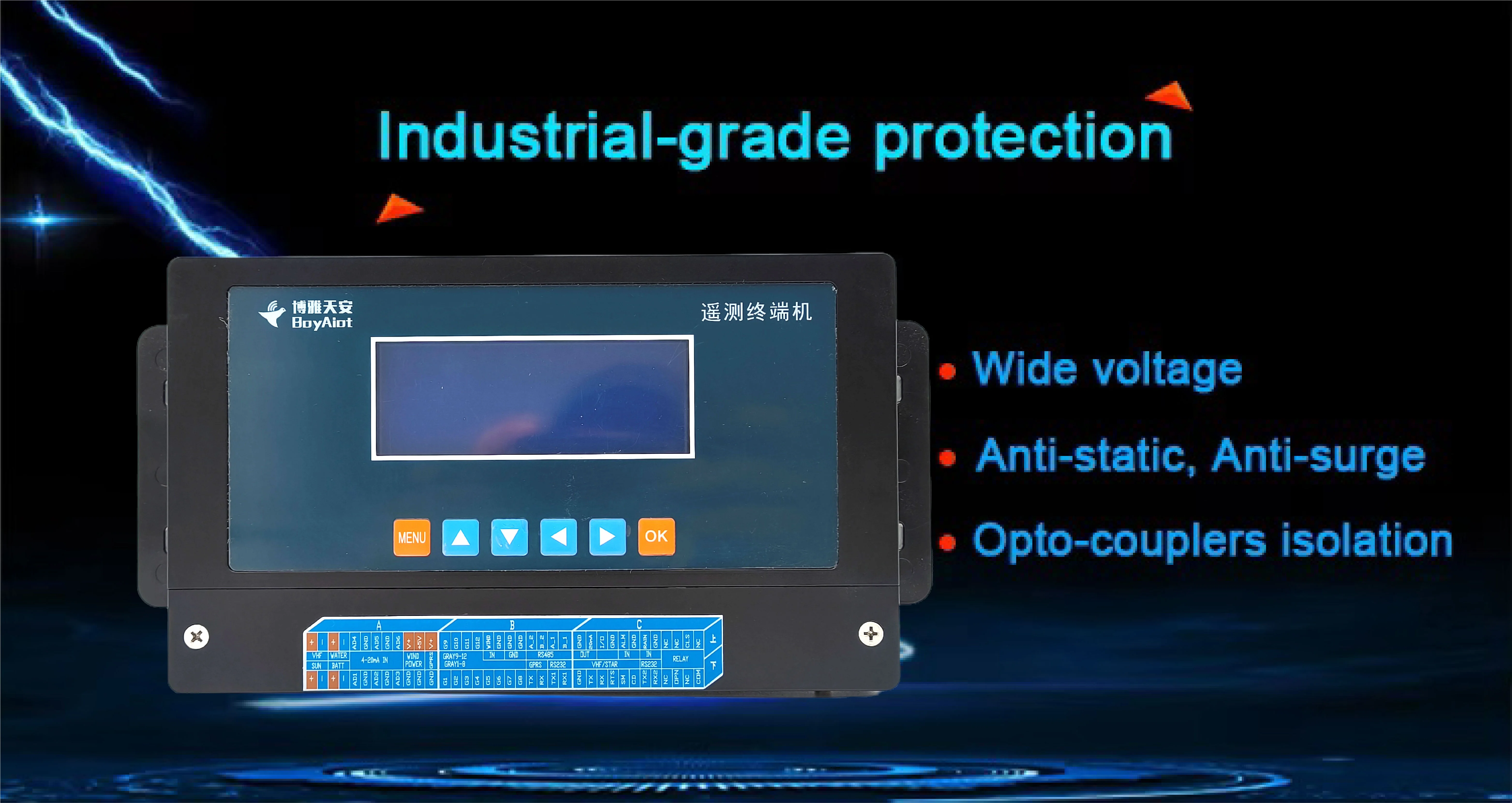 Terminal pemantauan konservasi air BOY-S502-4G Smart water wireless RTU 4G Cellular IoT Modbus RTU