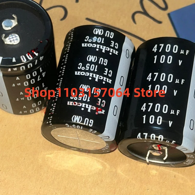 

2PCS GU Series 4700UF 100V Electrolytic Capacitor 35x50mm 105°C High Temp Resistant for Power Amplifier