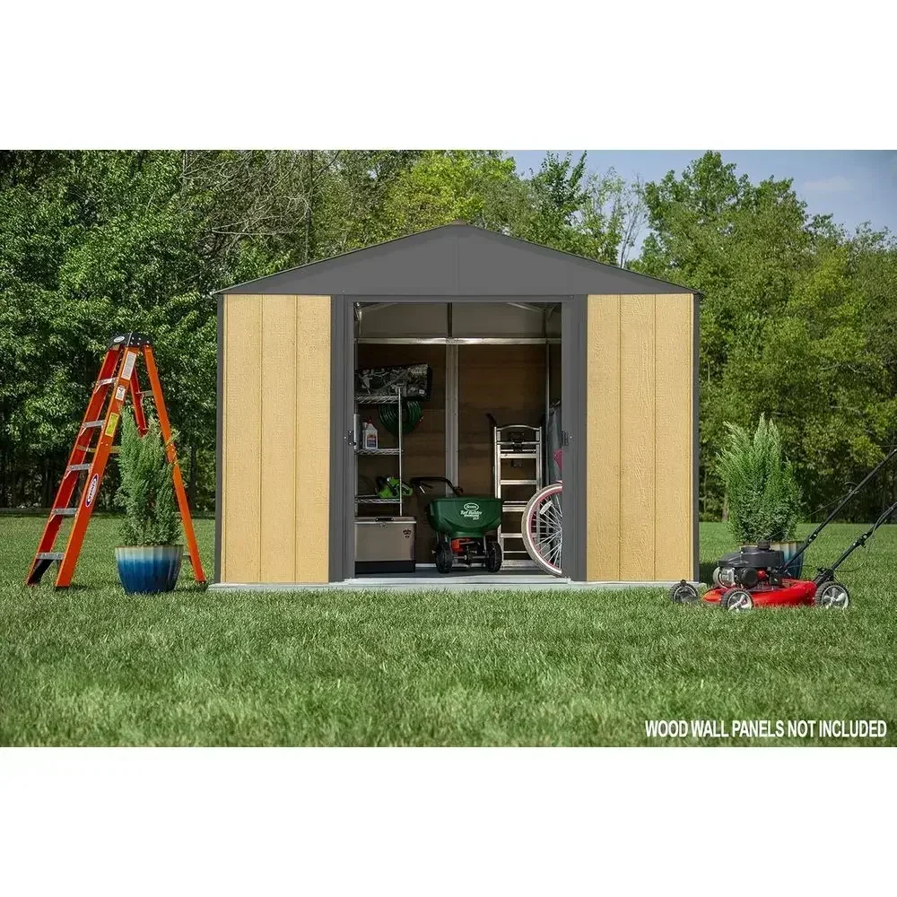 10ft x 8ft Galvanized Steel Outdoor Shed Kit, Anthracite