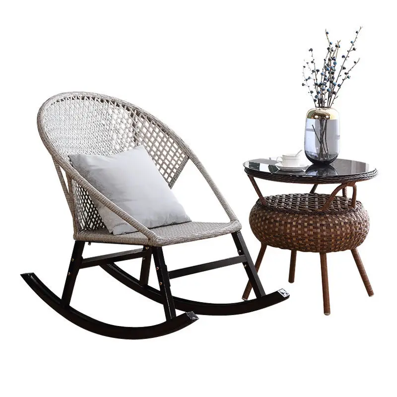 

Net celebrity same paragraph balcony rocking chair household single rattan chair rocking chair adult nap lazy leisure chair