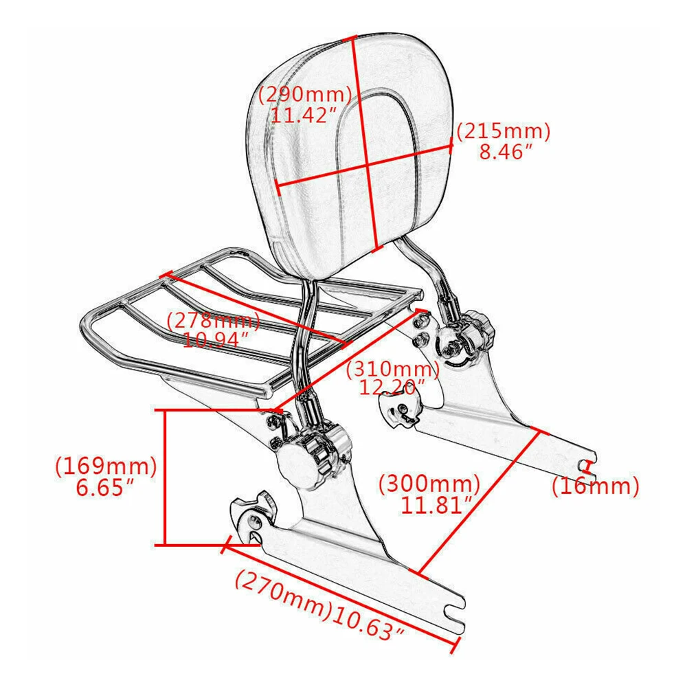 Factory Supply Motorcycle Sissy Bar  Rear Backrest for Harley Softail Deluxe FLSTN 2005-2015