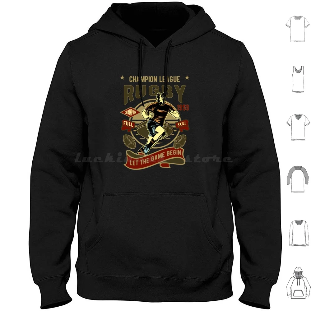 Sudadera con capucha Vintage de la Liga de Rugby de algodón de manga larga para fanáticos del Rugby, equipo de Rugby, Unión de Rugby, Liga de Rugby de fútbol americano