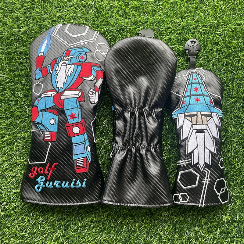 robot wizard Golf club cover wood cover Golf club shaft fairway wood cover Golf club head Protective Cover robot wizard