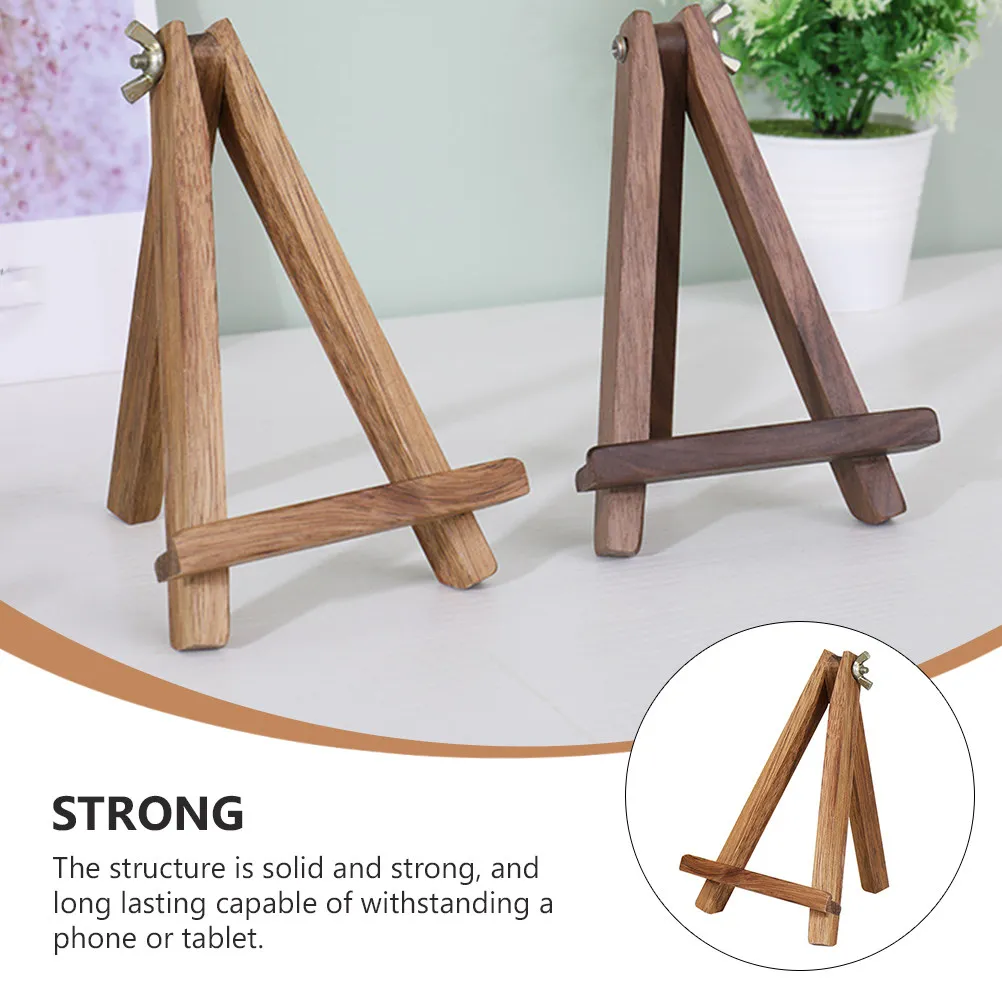 1Pcs Foldable Wooden Desktop Phone Holder Strong Tablet Support Display Tripod Compact Adjustable Phone Stand Wooden Pone Holder