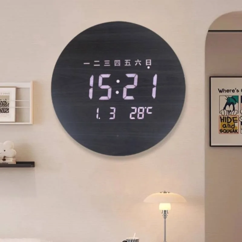 Large Size Wall Clock Fashion Office Rechargeable Bedroom Digital Wall Clock Classroom Modern Orologi Da Parete Room Decoration
