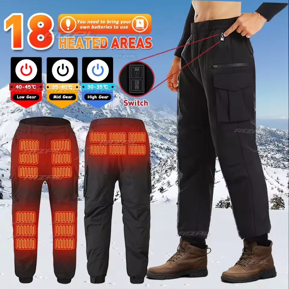 Pantalon chauffant unisexe, 10 Zones de chauffage, pantalon chauffant électrique, Mode 3 températures, pantalon chauffant pour Camping en plein air, ski