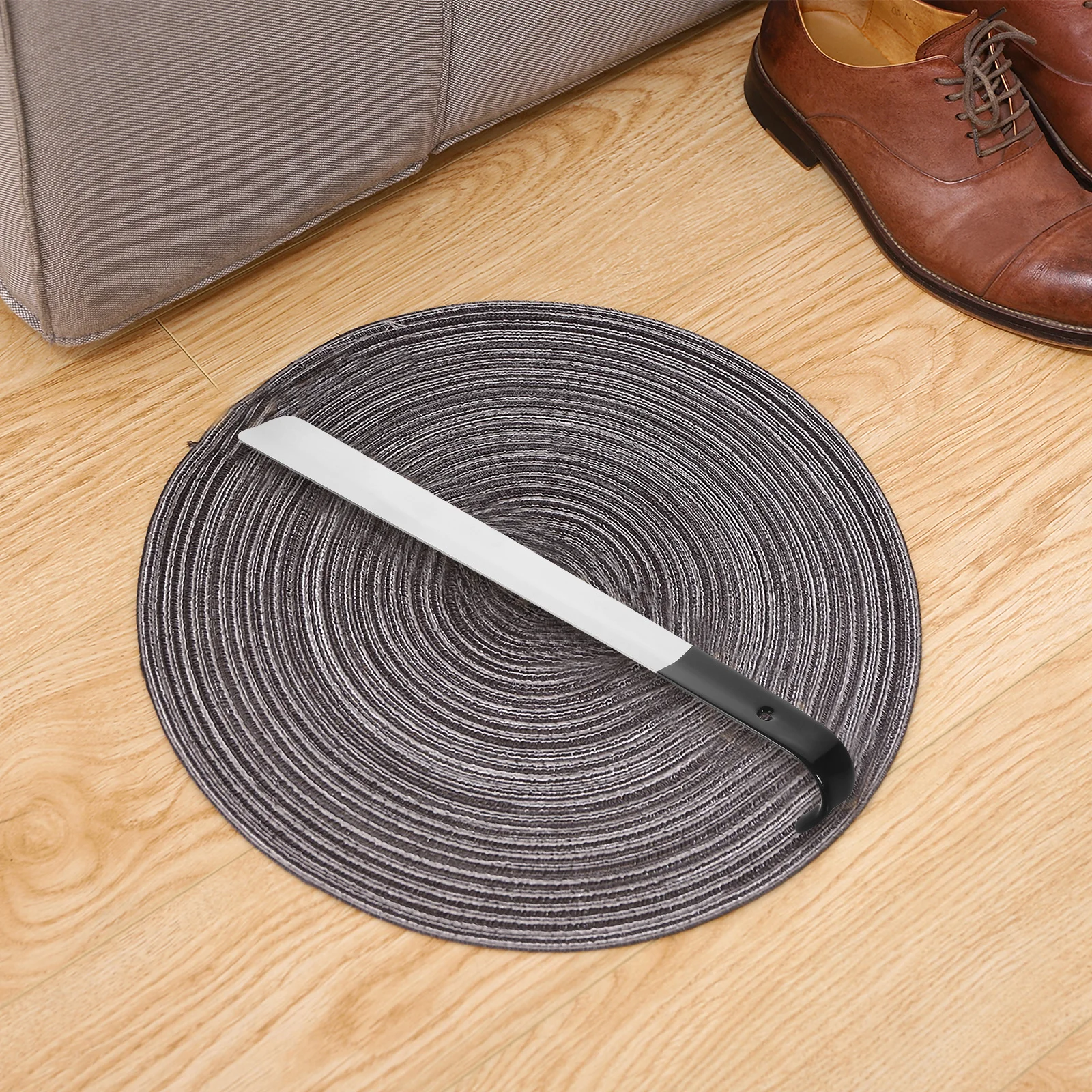 

Metal Shoe Horn Stainless Steel Long Handle Smooth Burr-Free Design Portable for Shoes Boots Dress Casual Wear Travel Daily Use