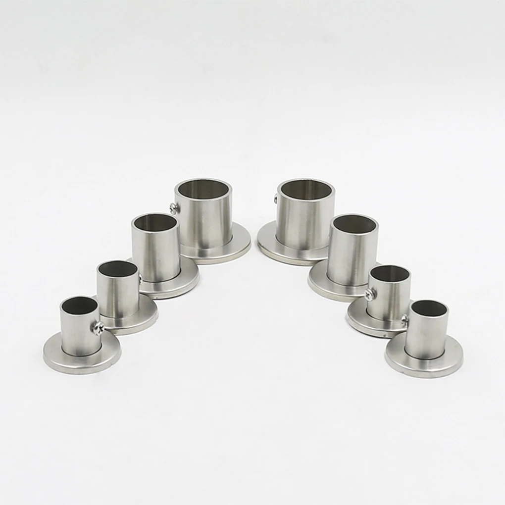 4 Pieces Curtain Rod Holder 22mm Stainless Steel Closet Wardrobe Clothes Rail Pole Support End Mounted Tube Bracket Socket