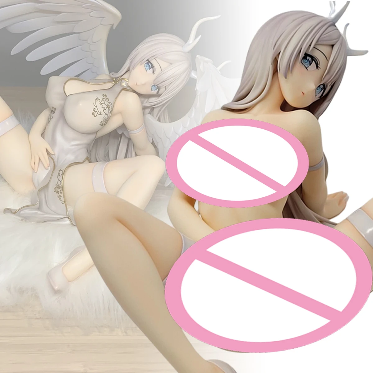 

19CM White Angel 1/4 Party Look Sexy Girl Anime Action Figures PVC Hentai Collection Doll Model Toys Gift Figurine