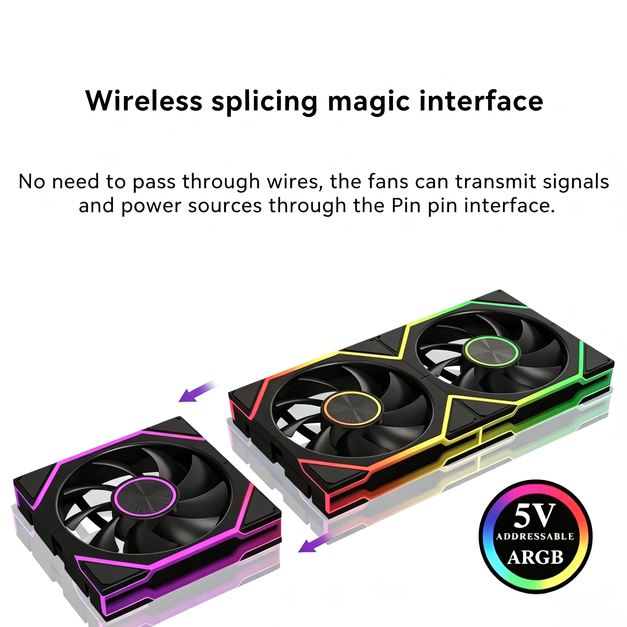 12CM ARGB PC Fans Hydro Bearing Fan Infinity Mirror 30dB(A) cooling fan 5V3pin PWM 800-2000RPM Forward Blade Fan