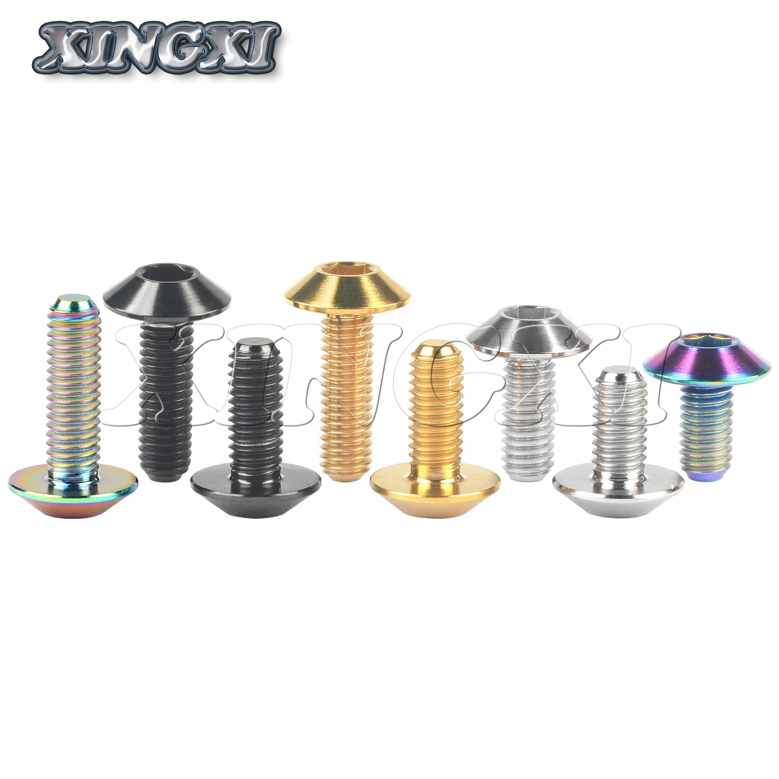 Xingxi Titanium Bolt M6X12 15 20 25 30 35mm Allen Hex Head Ti Screws M6 Bolt for Motor Bike Disc Accessories Fasteners